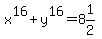 x%5E16%2By%5E16=8%261%2F2