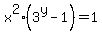 x%5E2%283%5Ey-1%29=1