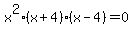 x%5E2%28x%2B4%29%28x-4%29=0