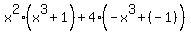 x%5E2%28x%5E3+%2B+1%29+%2B+4%28-x%5E3+%2B+%28-1%29%29