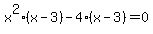 x%5E2%28x+-+3%29+-+4%28x+-+3%29+=+0
