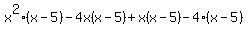 x%5E2%28x-5%29-4x%28x-5%29%2Bx%28x-5%29-4%28x-5%29