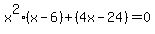 x%5E2%28x-6%29%2B%284x-24%29=0