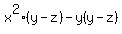 x%5E2%28y-z%29-y%28y-z%29