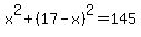 x%5E2%2B%2817-x%29%5E2=145