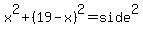 x%5E2%2B%2819-x%29%5E2=side%5E2