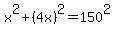 x%5E2%2B%284x%29%5E2=150%5E2