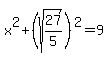 x%5E2%2B%28sqrt%2827%2F5%29%29%5E2=9