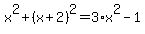 x%5E2%2B%28x%2B2%29%5E2=3%2Ax%5E2-1