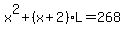 x%5E2%2B%28x%2B2%29L=268