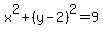 x%5E2%2B%28y-2%29%5E2+=+9