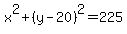 x%5E2%2B%28y-20%29%5E2=225