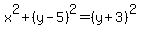 x%5E2%2B%28y-5%29%5E2=%28y%2B3%29%5E2