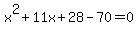 x%5E2%2B11x%2B28-70=0