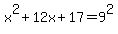 x%5E2%2B12x%2B17+=+9%5E2