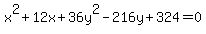 x%5E2%2B12x%2B36y%5E2-216y%2B324=0