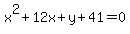 x%5E2%2B12x%2By%2B41=0