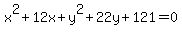 x%5E2%2B12x%2By%5E2%2B22y%2B121=0