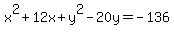x%5E2%2B12x%2By%5E2-20y=-136