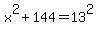 x%5E2%2B144=13%5E2