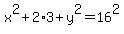 x%5E2%2B2%2A3%2By%5E2=16%5E2