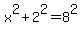 x%5E2%2B2%5E2=8%5E2