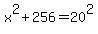 x%5E2%2B256=20%5E2
