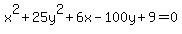 x%5E2%2B25y%5E2%2B6x-100y%2B9=0