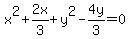 x%5E2%2B2x%2F3%2By%5E2-4y%2F3=0