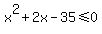 x%5E2%2B2x-35%3C=0