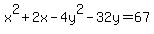 x%5E2%2B2x-4y%5E2-32y=67