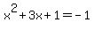 x%5E2%2B3x%2B1+=+-1