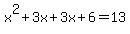 x%5E2%2B3x%2B3x%2B6=13