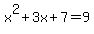 x%5E2%2B3x%2B7=9