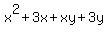 x%5E2%2B3x%2Bxy%2B3y
