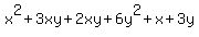 x%5E2%2B3xy%2B2xy%2B6y%5E2%2Bx%2B3y