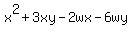x%5E2%2B3xy-2wx-6wy
