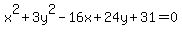 x%5E2%2B3y%5E2-16x%2B24y%2B31=0