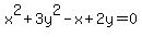 x%5E2%2B3y%5E2-x%2B2y=0