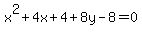 x%5E2%2B4x%2B4%2B8y-8=0