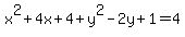 x%5E2%2B4x%2B4%2By%5E2-2y%2B1=4