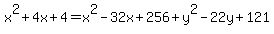 x%5E2%2B4x%2B4=x%5E2-32x%2B256%2By%5E2-22y%2B121