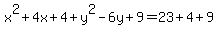 x%5E2%2B4x%2B4+%2B+y%5E2-6y%2B9+=+23%2B4%2B9