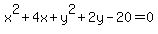 x%5E2%2B4x%2By%5E2%2B2y-20=0