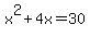 x%5E2%2B4x=30