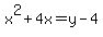 x%5E2%2B4x=y-4