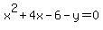 x%5E2%2B4x-6-y=0
