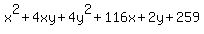 x%5E2%2B4xy%2B4y%5E2%2B116x%2B2y%2B259