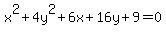 x%5E2%2B4y%5E2%2B6x%2B16y%2B9=0