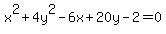 x%5E2%2B4y%5E2-6x%2B20y-2=0
